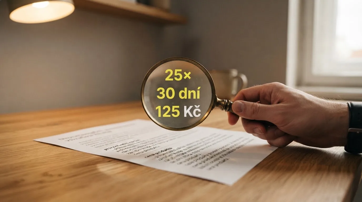 Lupa nad bonusovými podmínkami — zvýrazněné protočení, časový limit a maximální sázka