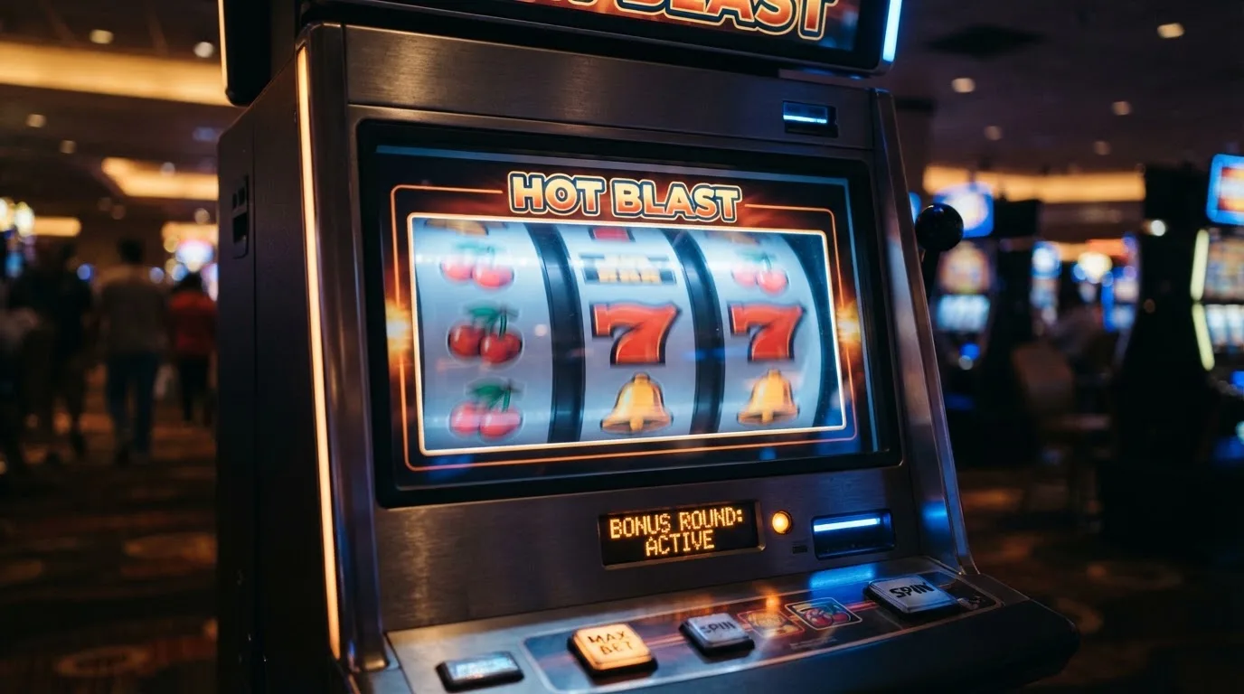 Výherní automat s roztočenými válci v bonusové hře